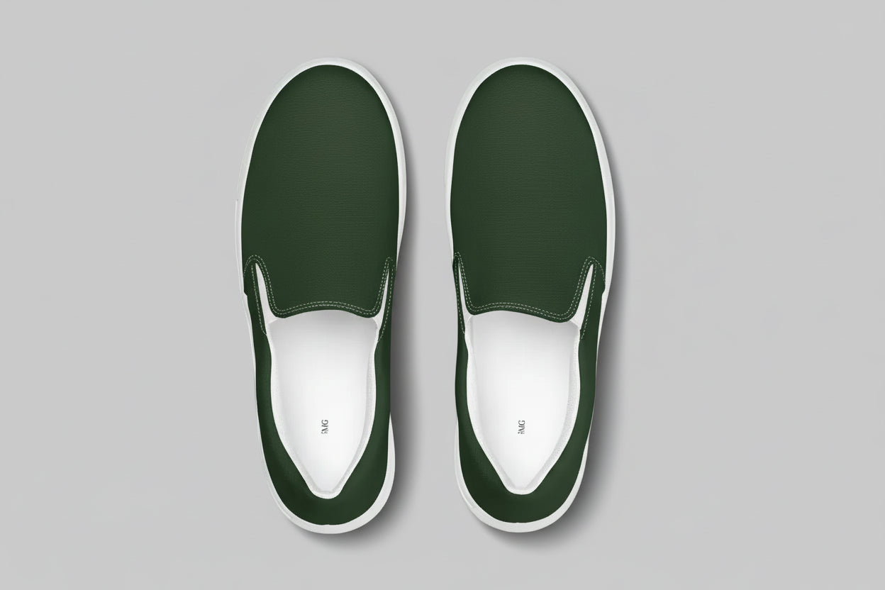 Urban Forest - Dark Green Slip-On Canvas Sneakers