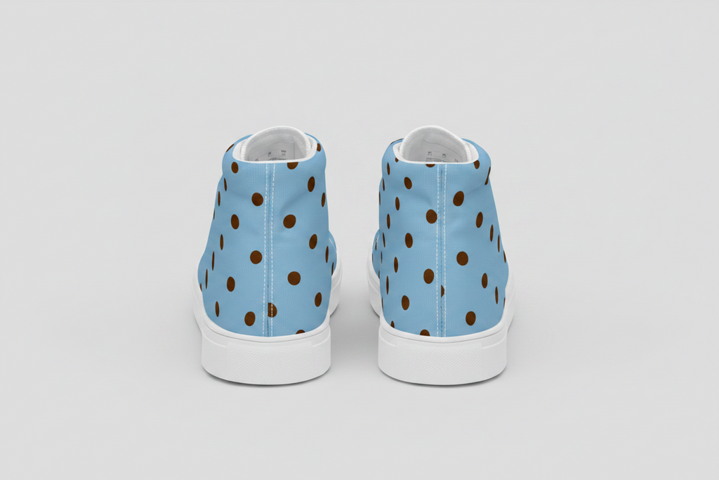 Urban Sky - Polkadot sky blue High-Top Canvas Sneakers