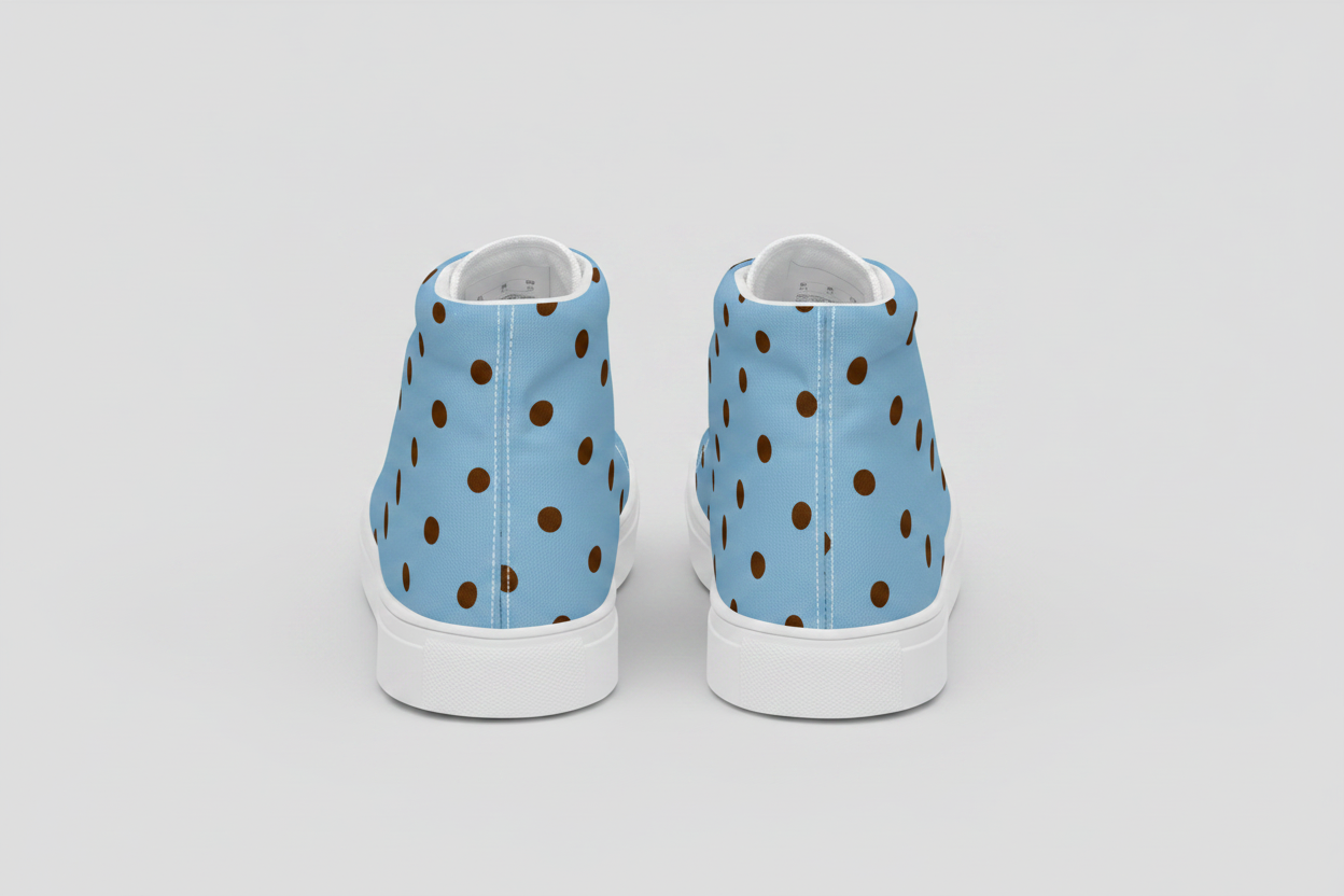 Urban Sky - Polkadot sky blue High-Top Canvas Sneakers