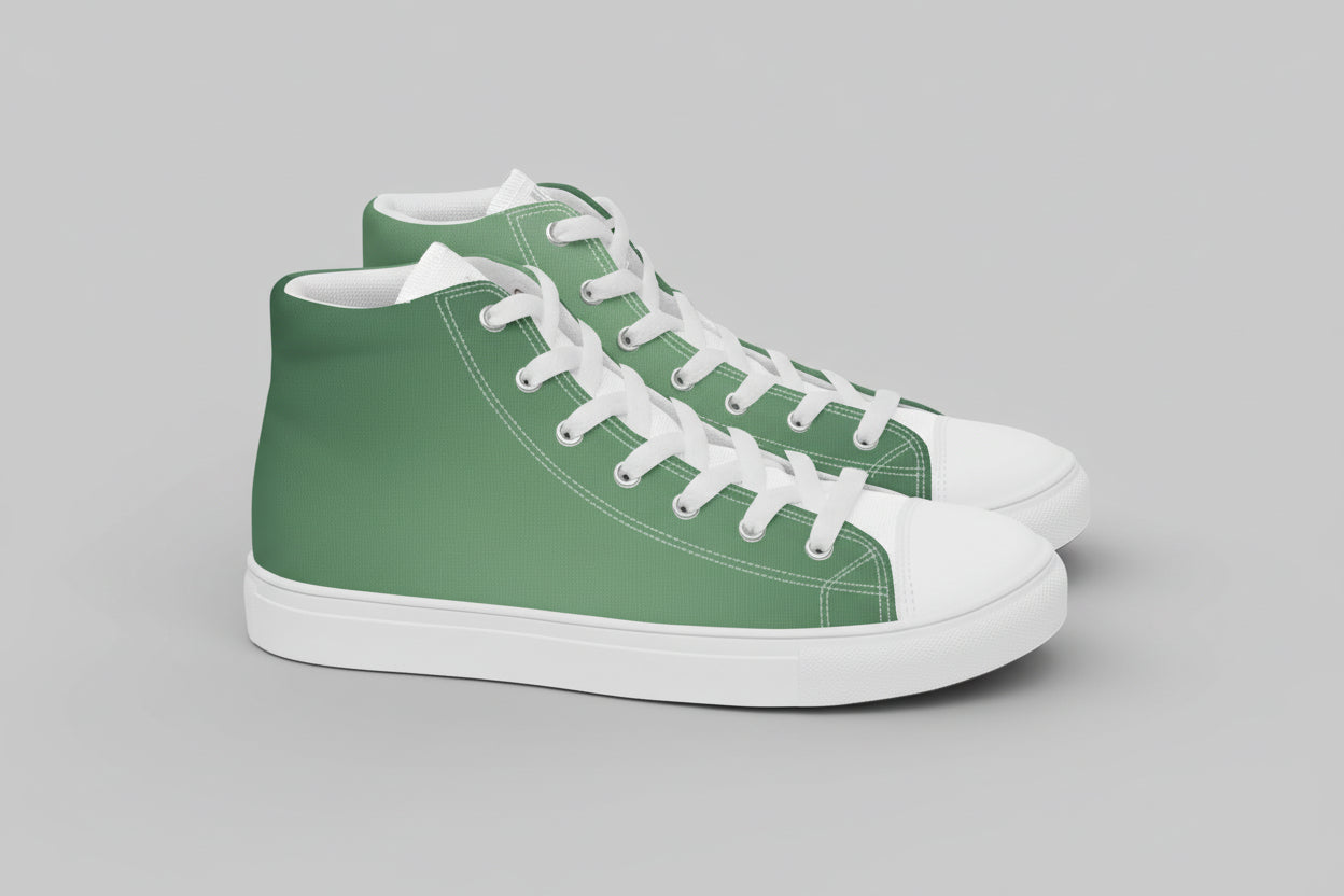 Urban Green – Minimal High-Top Sneakers