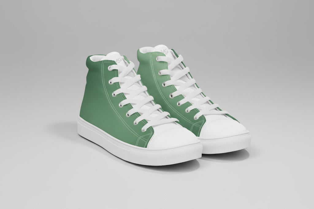 Urban Green – Minimal High-Top Sneakers