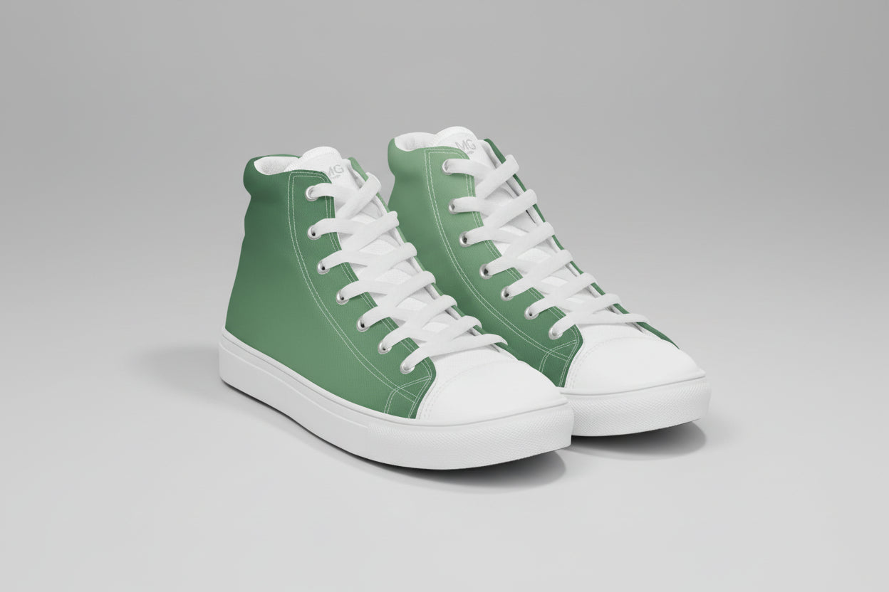 Urban Green – Minimal High-Top Sneakers