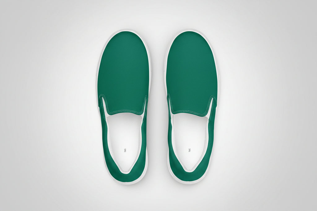Urban Emerald – Green Slip-On Canvas Sneakers