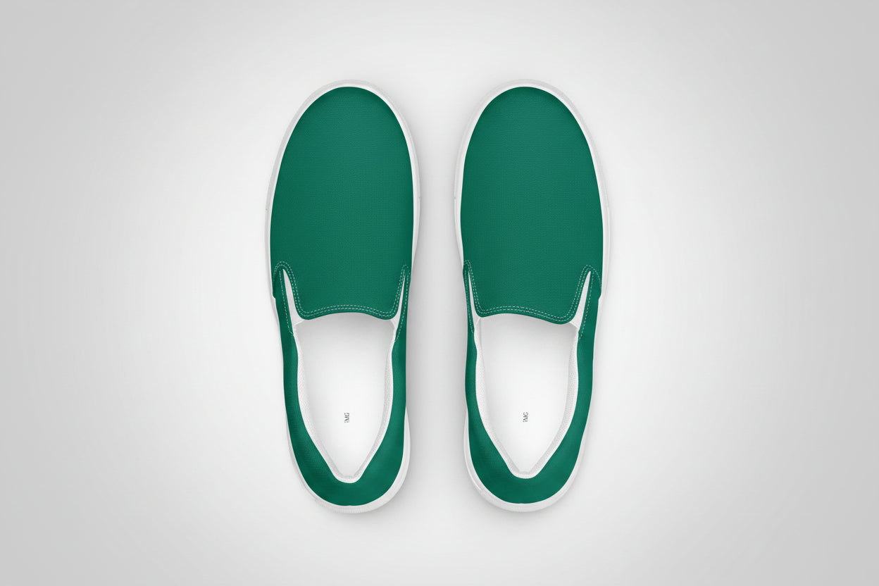 Urban Emerald – Green Slip-On Canvas Sneakers